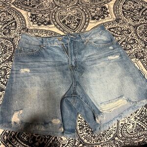 Rewash Blue Jean Shorts Distressed Cut-Off Style